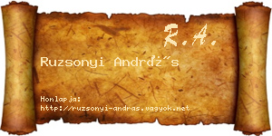 Ruzsonyi András névjegykártya