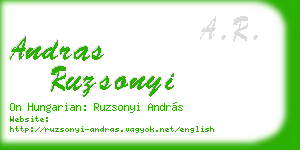 andras ruzsonyi business card